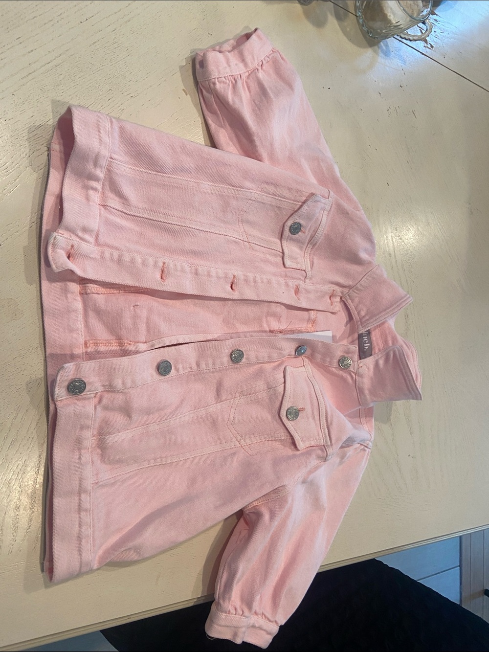 Girls' Pink Denim Jacket - Lightweight Button-Front Coat